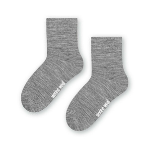 Socken Kinder Merino Wool Hellgrau Melange