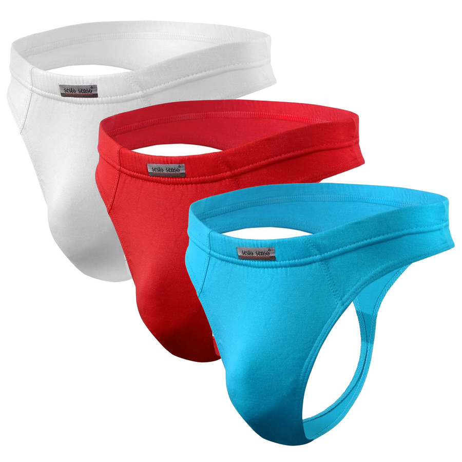 Herren-String STM02 Rot/Blau/Weiß