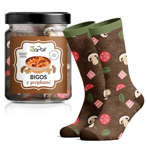 Damen-/Herren-Socken im Geschenkglas Pilzsuppe