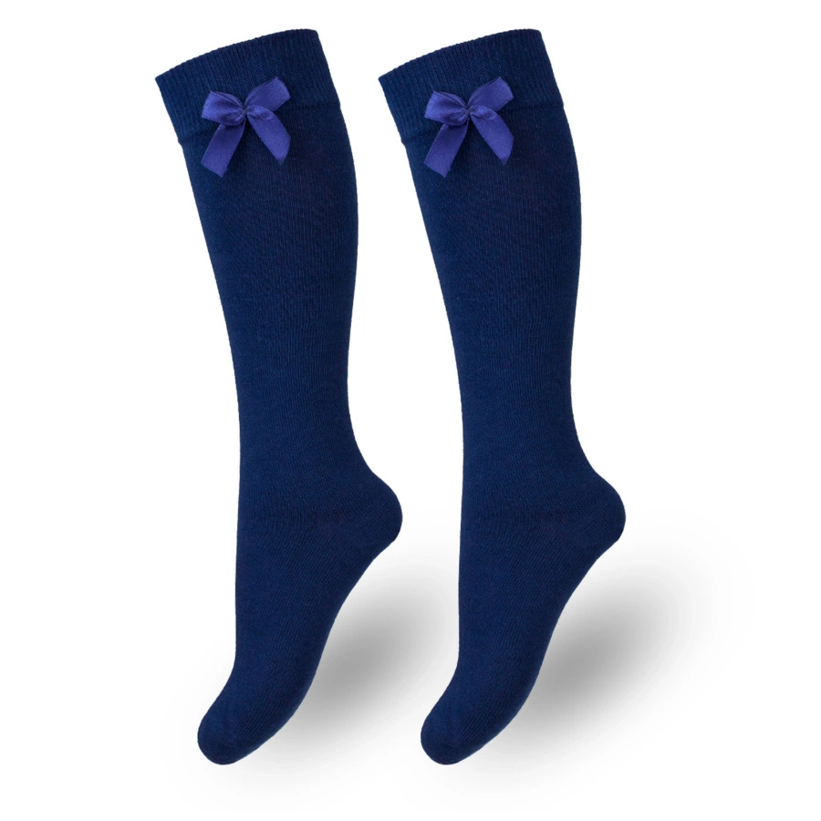 Kinderkniestrümpfe mit Schleife, Farbe Weiß 2, Größe 29-31