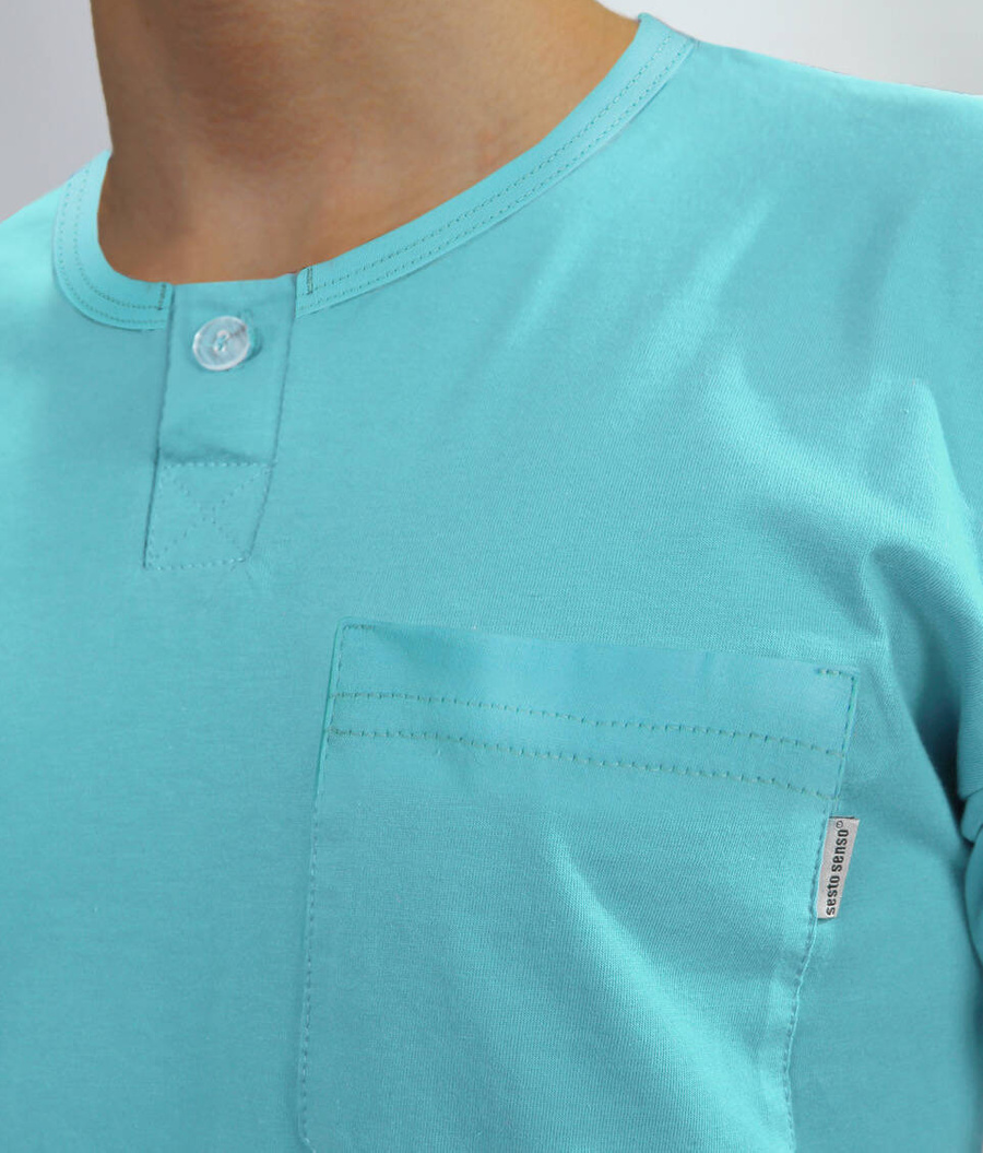 Schlafanzug Kurzarm Serie Blau