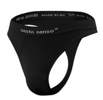 Sesto Senso Herren Nahtlose Sport-String CL13 – Bequeme Unterwäsche, Poliamid-Elastan, Hohe Elastizität, Schwarz, Komfort für Männer, Verschiedene Größen, Modische Farben, Ideal für Alltag und Sport