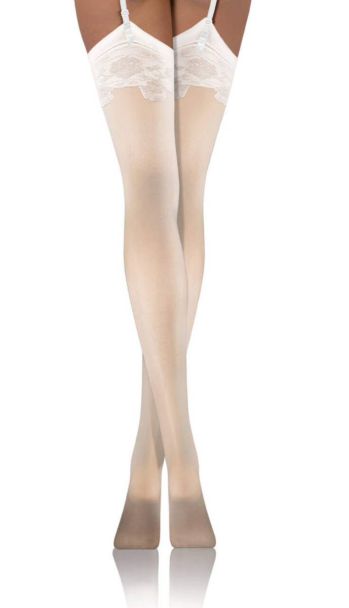 Sesto Senso Damen Pończochy PDP 03 – Elegante Halbmatte Strümpfe, Elastisches Material, Komfortabel, 20 DEN, Weiß, Ideal für Büro und Romantische Anlässe, Hochwertiger Poliamid-Elastan-Mix, Ohne Muster