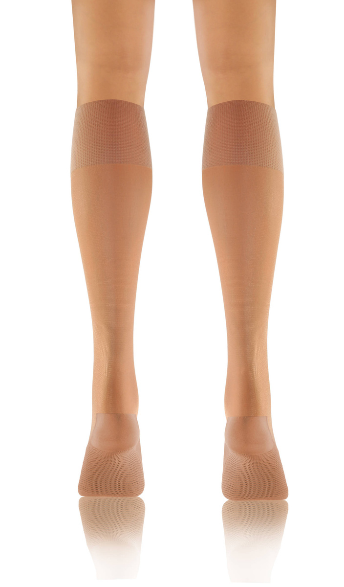 Sesto Senso Damen Podkolanówki – Massierende Sohle, 20 Den, Poliamid-Elastan Mix, Nicht-Drückend, Unterstützt Durchblutung, Elegant Halbtransparent, 3er Pack, Schwarz