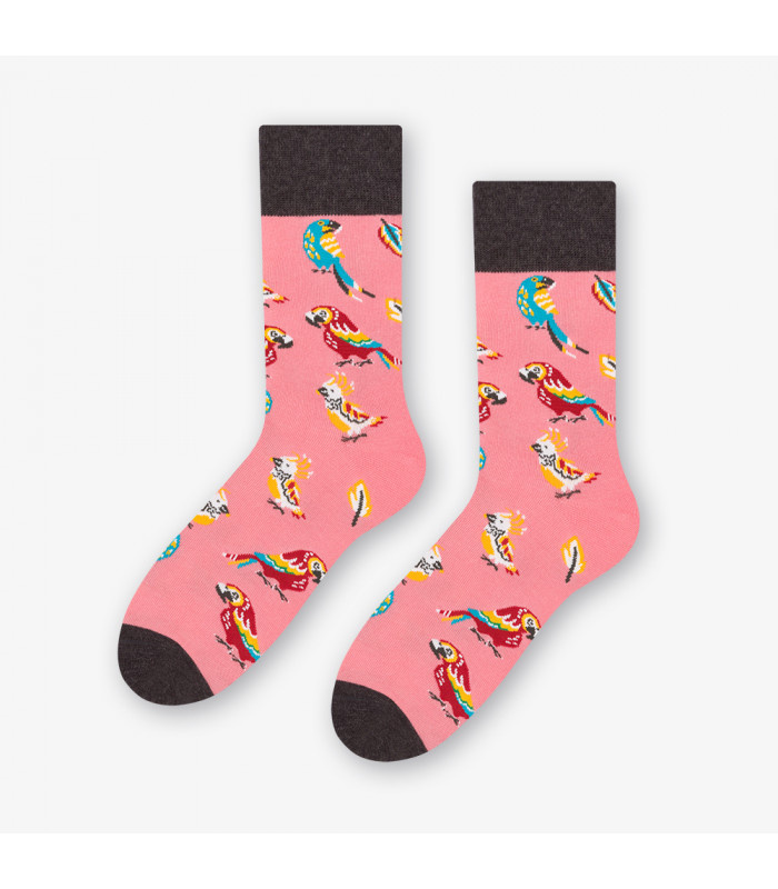 Bunte Socken Damen/Herren Papageien Rosa Mehr Mode