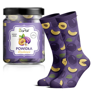 Damen-/Herren-Socken im Geschenkglas Pilzsuppe