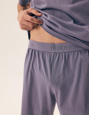 Pijama scurtă Seria 42626 Albastru oțel și roșu