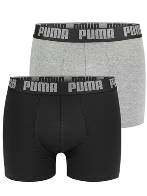 Men's Boxer Shorts 2 Pack Puma Comfort Stretch Grey/Black