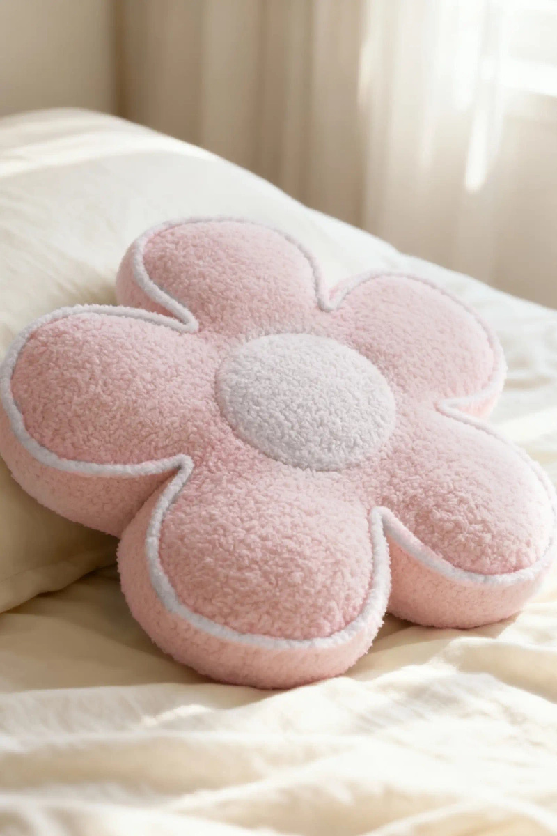 Cushion Flower Boucle Powder