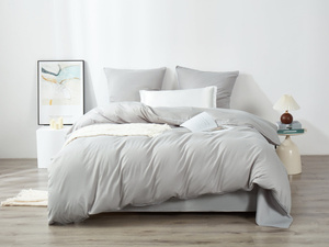 Bettwäsche Satin Queen Premium Grau