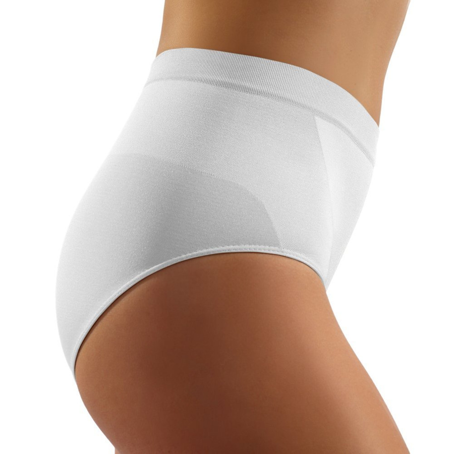 Sesto Senso Damen Korrigierende Unterwäsche Gloria – Nahtlose Formende Slips, Poliamid-Elastan, Figurbetonend, Bauch- und Gesäßunterstützung, Weiß, Bequeme Passform, Unsichtbar unter Kleidung