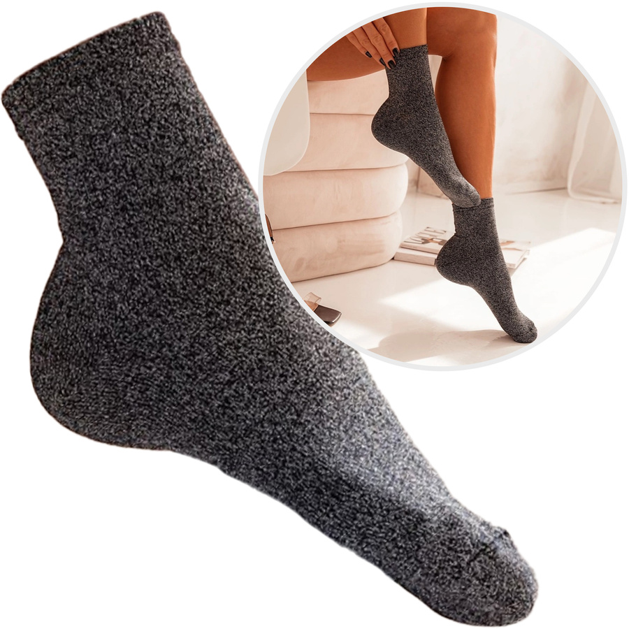 Klassische Socken mit Lurex, Puderrosa, Größe 37-41