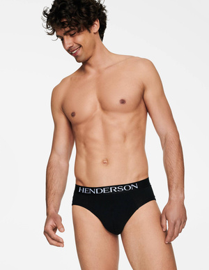 Henderson Herren Slipy – Hochwertige Baumwollunterwäsche mit Elastan, Komfortabel und Klassisch, Schwarz, Modell 35213, Premium Linie, Vielseitig für Jede Saison