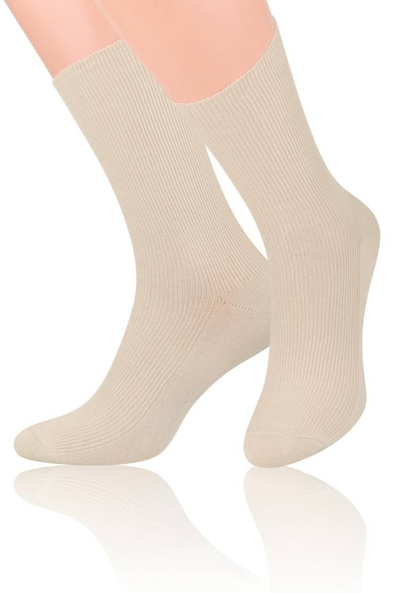 Cotton Non-Pressure Socks Art. 018 Light Beige