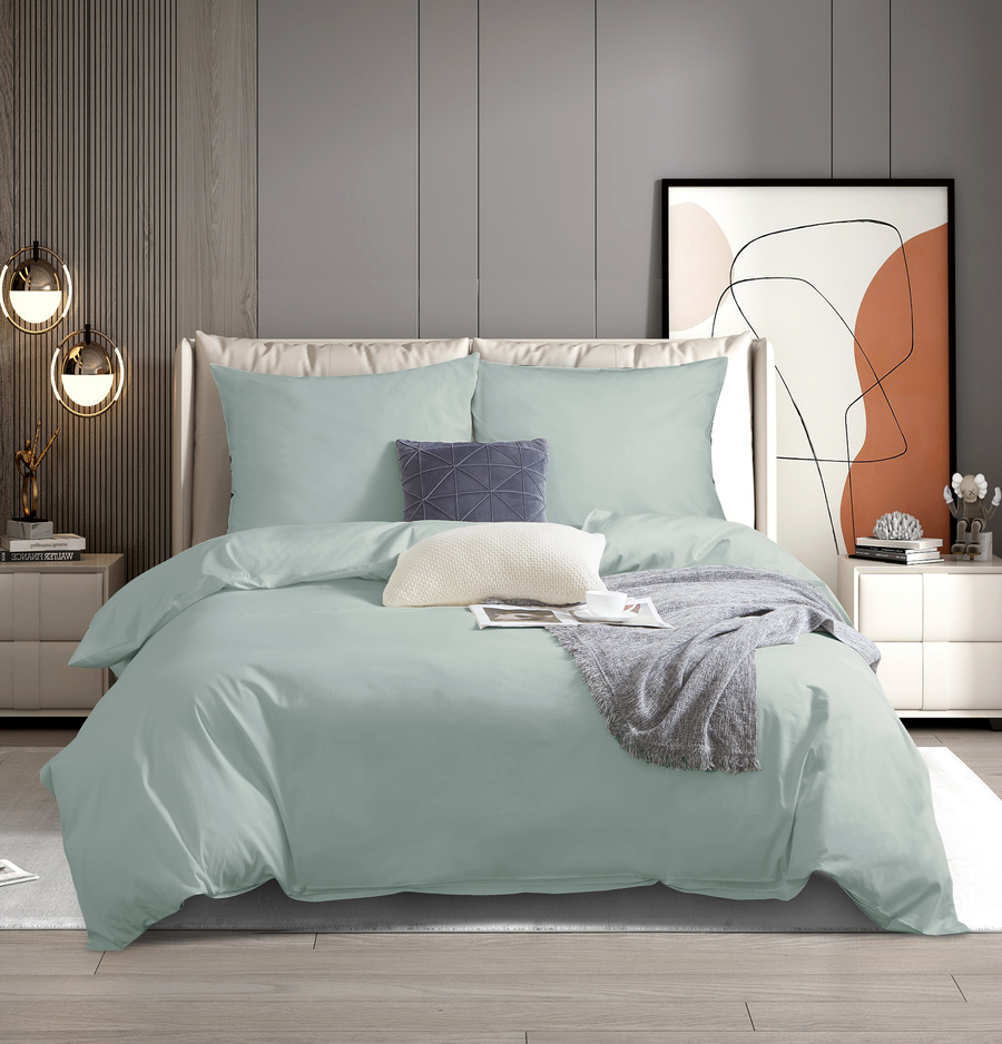 Bettwäsche Satyn Serie Salbeigrün