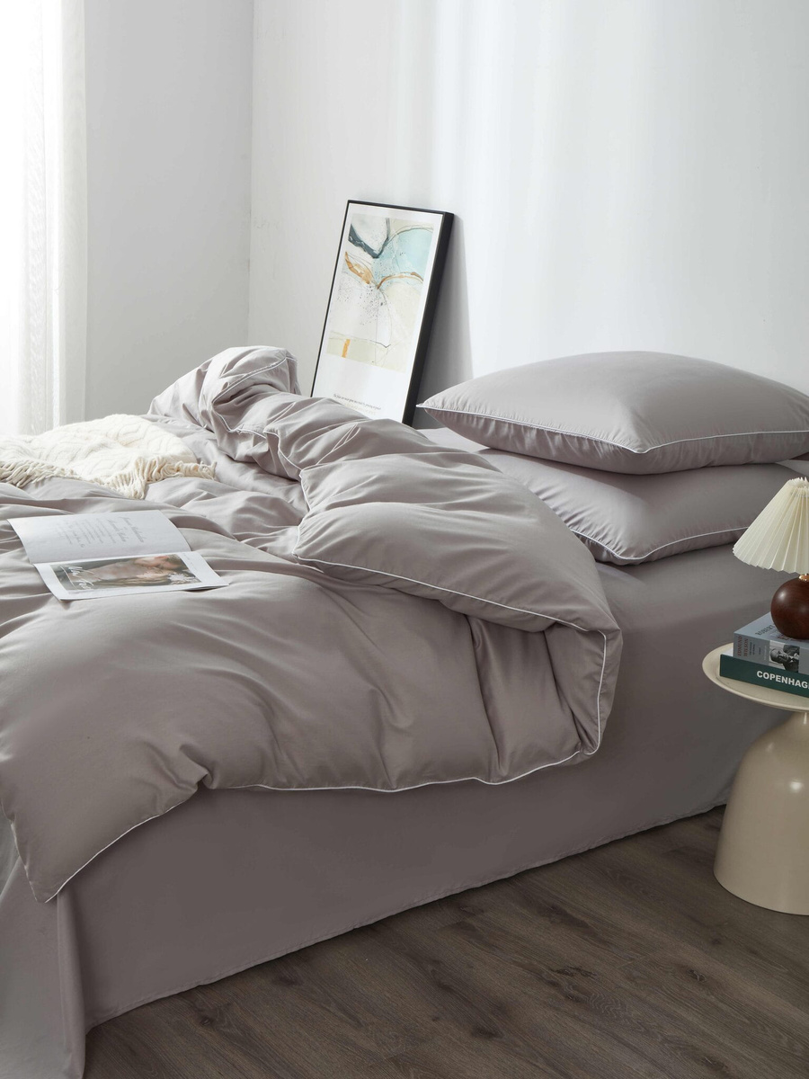 Bettwäsche Satin Queen Premium Grau