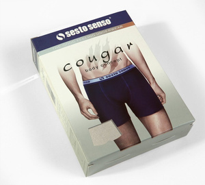 4X Herren-Boxershorts mit dekorativem Gummizug COUGAR Sesto Senso