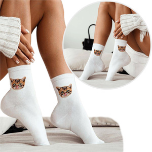 Damen-Katzenkopf-Socken, Farbe Schwarz, Größe 37-41