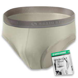Sesto Senso Herren Baumwoll Slips Set – Bequeme Unterwäsche mit Elastan, Sportlicher Stil, Anatomic Fit, 4er Pack, Beige/Blau/Grau, Für Aktive Männer
