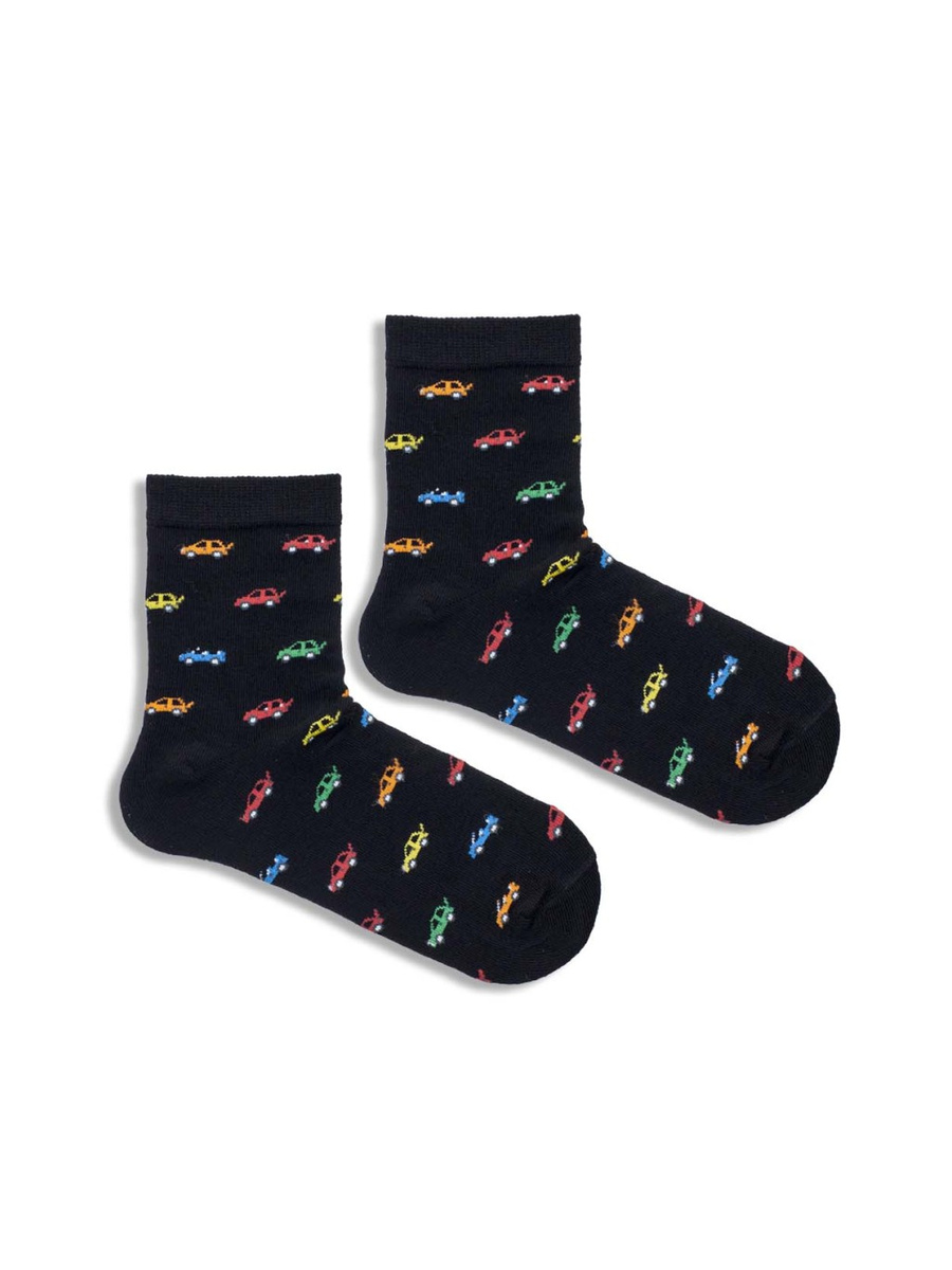 Kindersocken Bunte Autos 1184.031, Farbe Schwarz, Größe 35-37