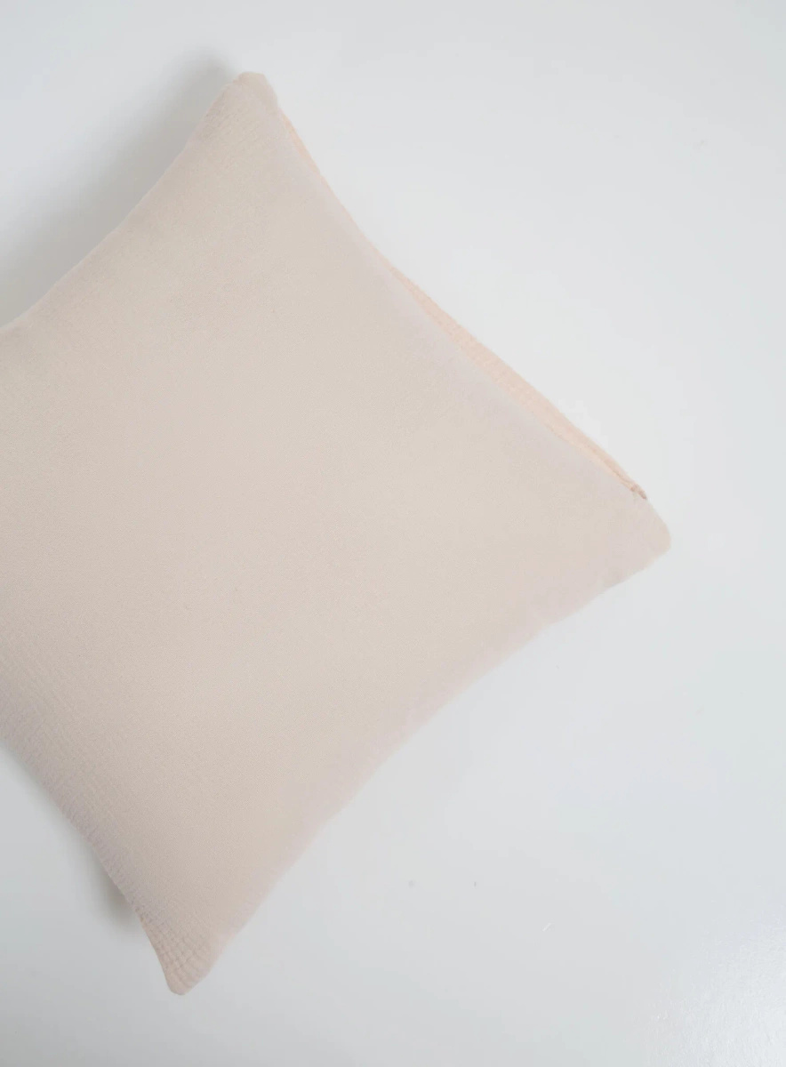 S KOPFKISSENBEZUG 40*40 MUSSELIN BEIGE