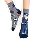 Socken für Jungen mit Polizistenmotiv. 014 CE382 melange grau