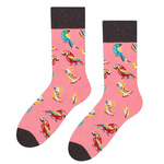 Bunte Socken Damen/Herren Papageien Rosa Mehr Mode