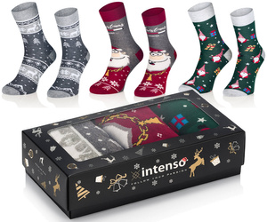 Pudełko ŚWIĄTECZNYCH Kolorowych skarpet na prezent