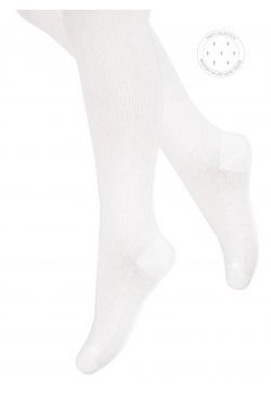 rajstopki dziecięce z delikatnym wzorem art.102 białe romby Steven