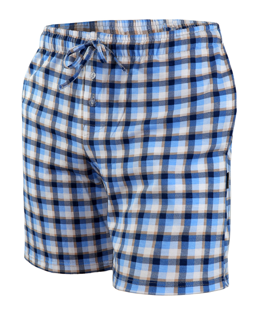 Schlafshorts Milo 2 kariert Blau