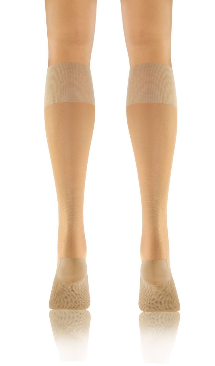 Sesto Senso Damen Podkolanówki – Massierende Sohle, 20 Den, Poliamid-Elastan Mix, Nicht-Drückend, Unterstützt Durchblutung, Elegant Halbtransparent, 3er Pack, Schwarz