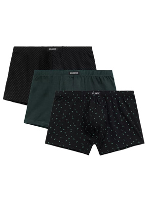 Herren-Boxershorts Serie 3mh-196 Grün und Schwarz