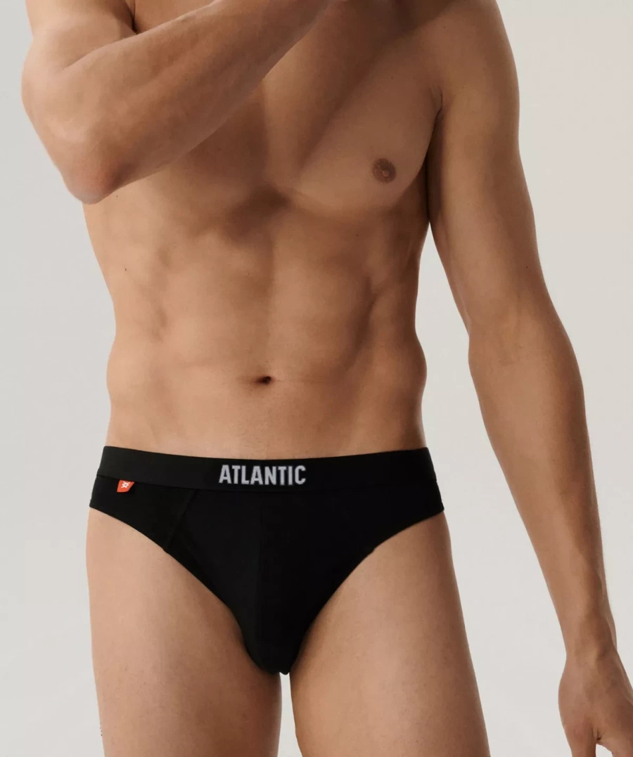 Atlantic Herren Slipy Sport – Baumwoll-Unterwäsche, Bequem & Elastisch, 5er Pack, Schwarz, Herbst/Winter 2025 Kollektion