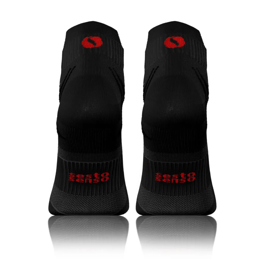Sesto Senso Herren Sport Socken SKB08 – Atmungsaktive, Nahtlose Poliamid-Socken, Thermoregulierend, Elastisch, Ideal für Laufen, Fitness, Nordic Walking, Schwarz, Nicht drückend, Hergestellt in Polen