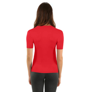 Sesto Senso Damen Viskose Bluse Isabel – Bequeme Kurzarmshirt, Atmungsaktiv, Perfekt für Büro und Freizeit, Rundhals, Farbe Cayenne, Rot