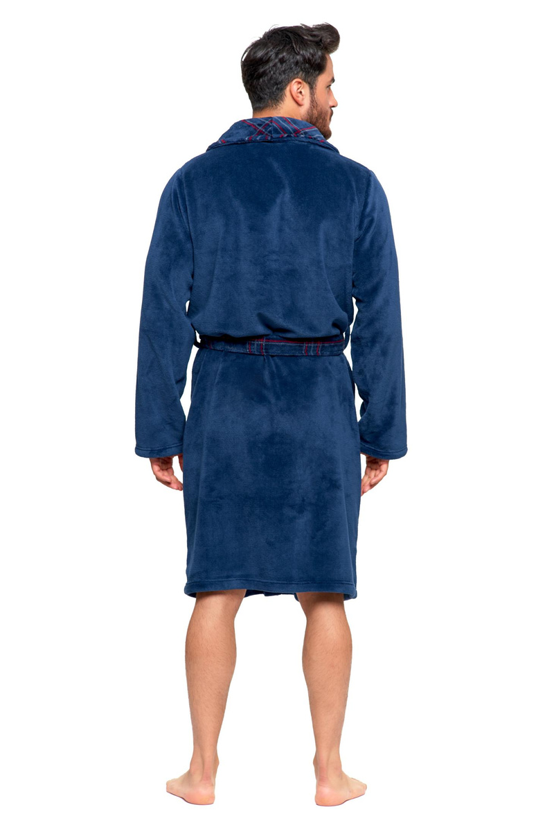 Blue Men's Elegance Cotton Bathrobe