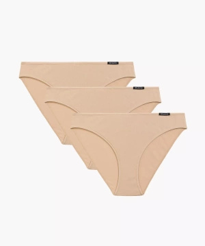 Damen Slips 3er-Pack Sport Beige/Schwarz