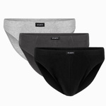 Atlantic Herren Slipy Sport – Bequeme Baumwollunterwäsche, 3er Pack, Klassische Farben: Grau, Schwarz, Weiß, 100% Baumwolle, Innengummi, Basic Kollektion, Ohne Muster, Ideal für Alltag und Sport, Komfortabler Schnitt