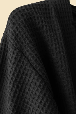 S BADEMANTEL WAFFEL SCHWARZ XS