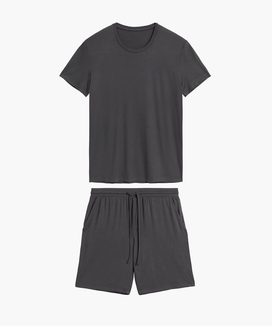 Herren Schlafanzug Bnmp-005 Grau Blau