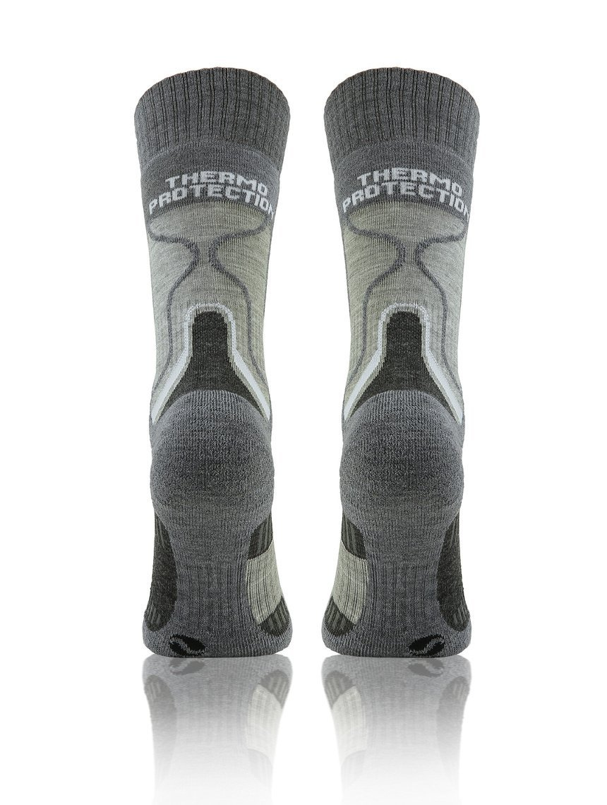 Wollsocken Trekking Winter Grau Mehrfarbig
