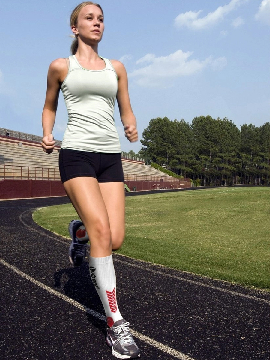 Șosete compresive sport seria Alb