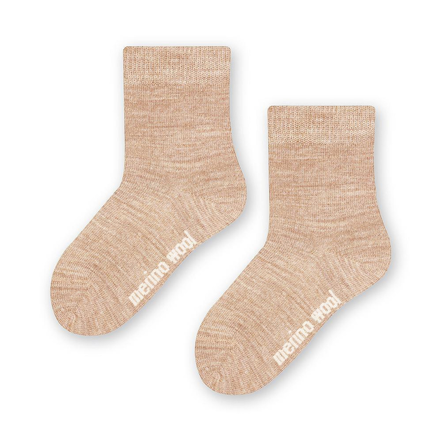 Kunstsocken aus Merinowolle. 130 GE010 melange beige