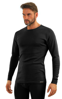 Sesto Senso Herren Langarmshirt – Hochwertige Baumwolle, Elastisch, Komfortabel, Ideal für Alltag, Schwarz, Art. 111, Männlich