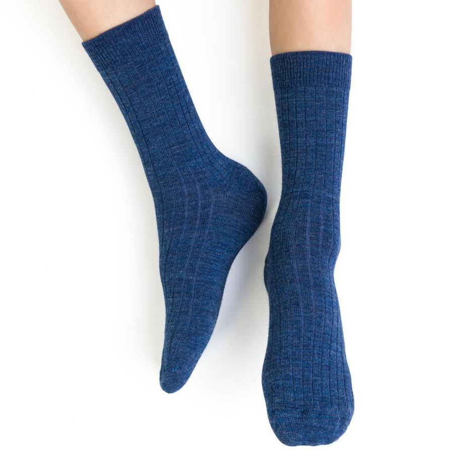 Skarpetki z wełny merino bezuciskowe w prążek art. 130 Steven 