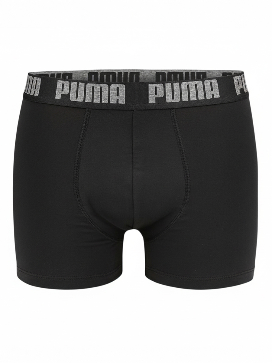 Men's Boxer Shorts 2 Pack Puma Comfort Stretch Grey/Black