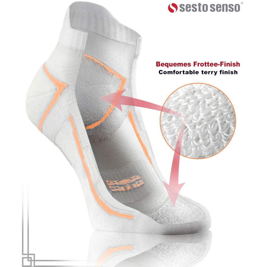 Sesto Senso Herren Sport Socken SKB10 – Atmungsaktiv und Nahtlos, Poliamid, Thermoregulierung, Verstärkte Frottee-Bereiche, Ideal für Sport, Blau/Weiß, 4er Set, Komfort und Unterstützung für Fitness und Laufen