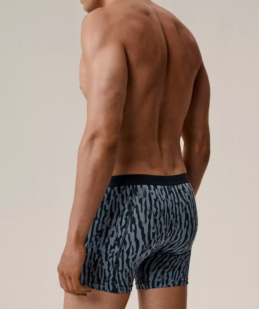 Lange Boxershorts 2MH-175 Grau und Blau