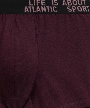 Atlantic Herren Baumwoll Boxershorts Set – Sportlicher Schnitt, Elastische Taille, Atmungsaktiv, Melange Farben: Grün, Weinrot, Blau, 3er Pack, Bequeme Unterwäsche für Männer, Herbst/Winter Kollektion 2025