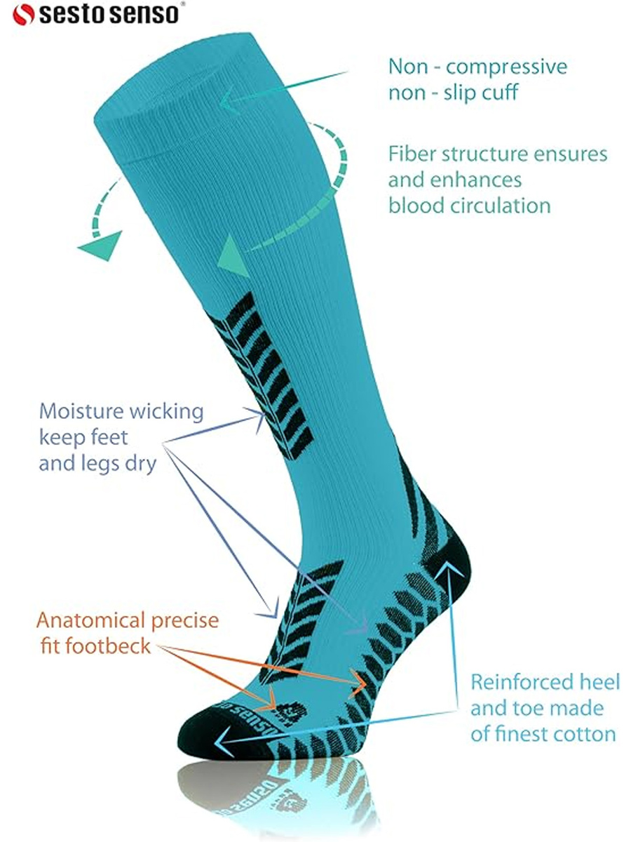 Șosete compresive lungi Sport Albastru